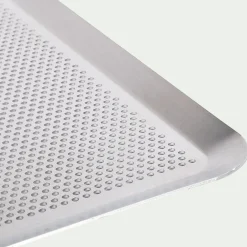 Plaque de four perforée en aluminium 30x40cm - argenté