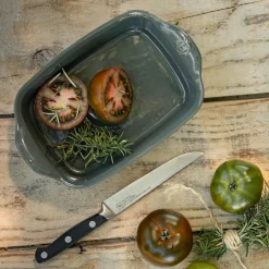 Plat à four individuel en céramique L22cm - vert cèdre