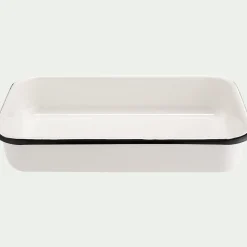 Plat à four rectangulaire en acier 25x35cm - blanc