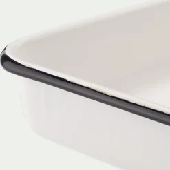 Plat à four rectangulaire en acier 25x35cm - blanc