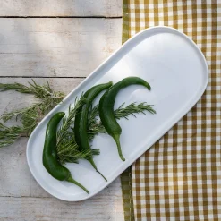 Plat ovale en porcelaine L33cm - blanc