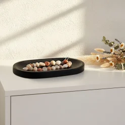 Plateau déco en bois de manguier 30x20cm - noir