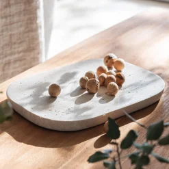 Plateau déco en travertin 25x18cm - beige