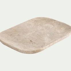 Plateau déco en travertin 25x18cm - beige