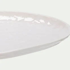 Plateau déco organique en céramique L31cm - blanc