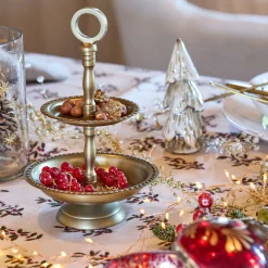 Plateau décoratif à 2 étages - doré