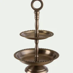 Plateau décoratif à 2 étages - doré