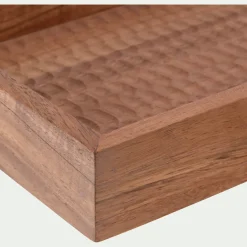 Plateau décoratif en bois de manguier 18x40cm - bois foncé