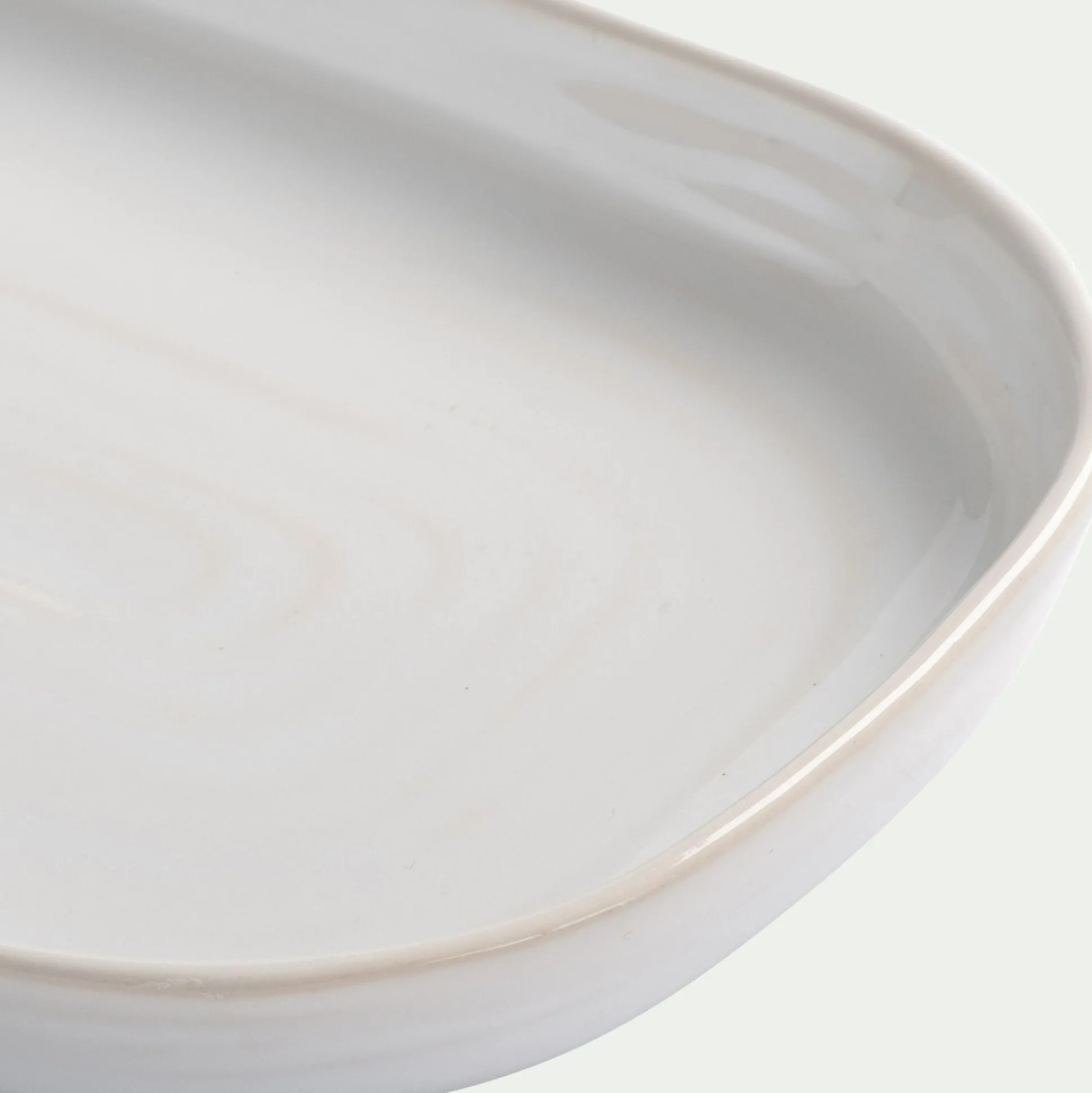 Plateau décoratif en grès 12x20cm - blanc