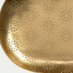 Plateau décoratif ovale en fer L24cm - cuivré