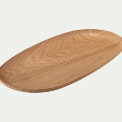 Plateau décoratif ovale en bois de saule 18x35cm - bois clair