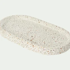 Plateau en terrazzo L23cm - blanc