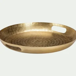 Plateau rond en aluminium D40cm - doré