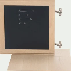 Porte en placage chêne et acier - noir