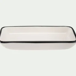 Porte savon rectangle en grès - blanc L23cm