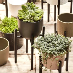 Porte-plante en métal noir H35xD20,5cm