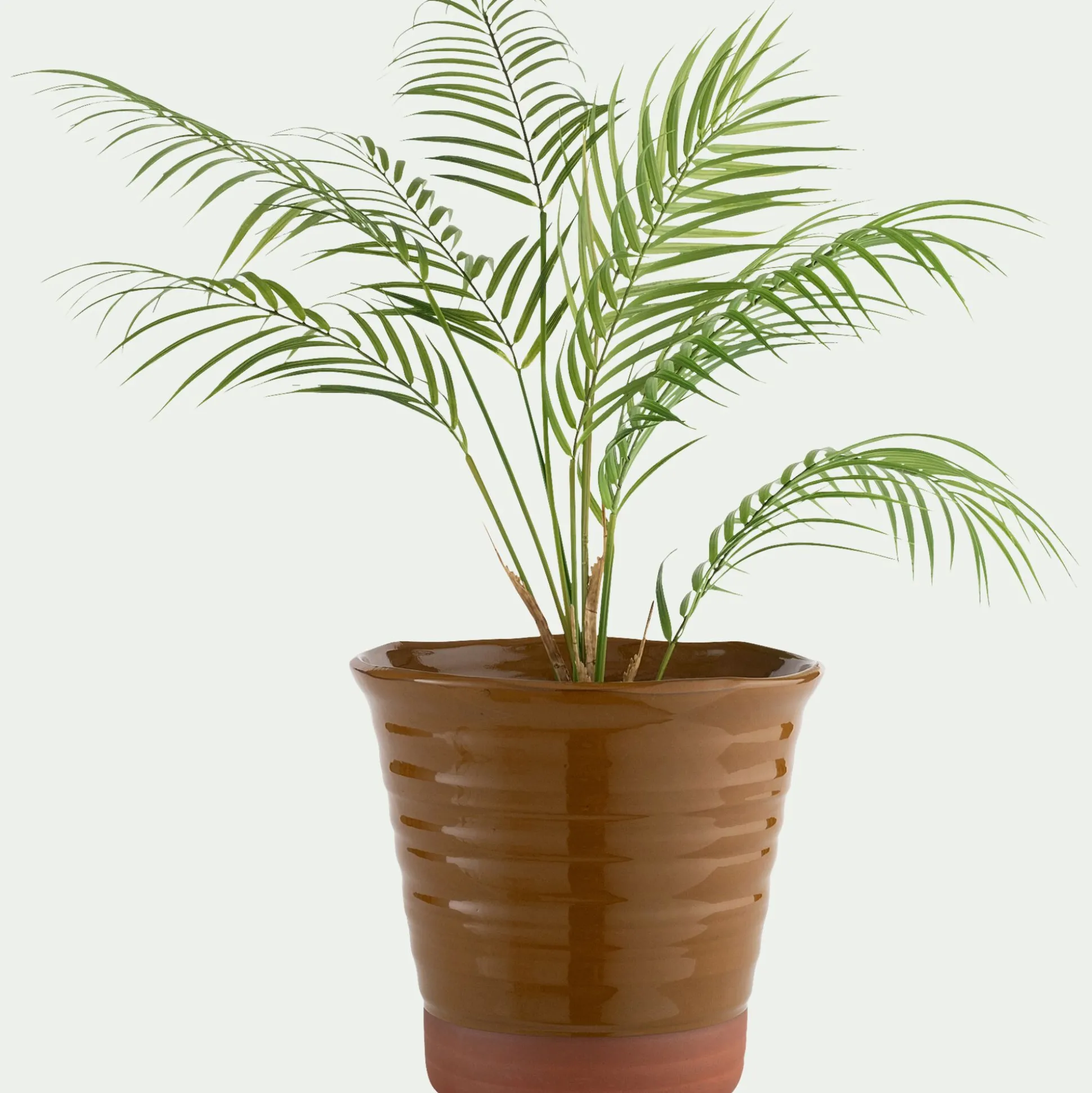 Pot bicolore en terre cuite D29cm - jaune