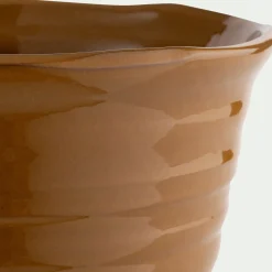 Pot bicolore en terre cuite D29cm - jaune