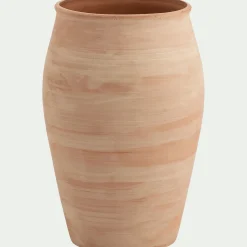 Pot texturé en terre cuite D28cm - terracotta