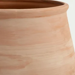 Pot texturé en terre cuite D28cm - terracotta