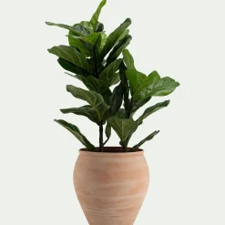 Pot texturé en terre cuite D31,5cm - terracotta