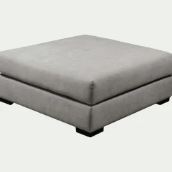 Pouf carré en tissu Bloq - gris