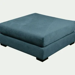 Pouf carré en tissu Genesis - bleu