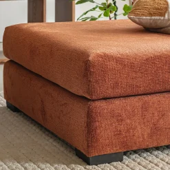 Pouf carré en tissu Genesis - brun rustrel