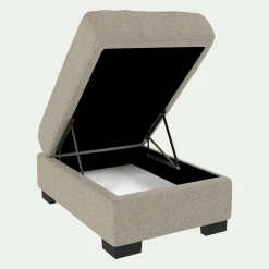 Pouf coffre en tissu - beige