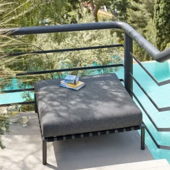 Pouf de jardin en aluminium - gris anthracite