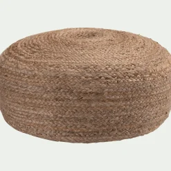 Pouf en jute D50xH20cm - naturel