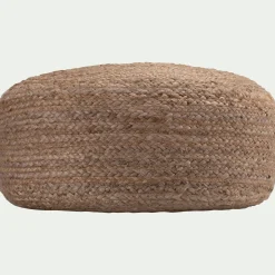 Pouf en jute D50xH20cm - naturel