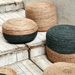 Pouf en jute D50xH40cm - naturel