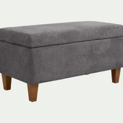 Pouf en tissu avec coffre - gris restanque