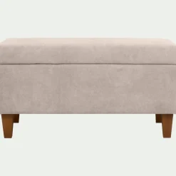 Pouf en tissu avec coffre - beige roucas