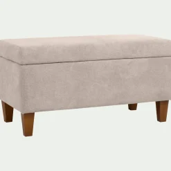 Pouf en tissu avec coffre - beige roucas