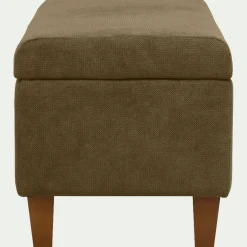 Pouf en tissu avec coffre - vert cèdre