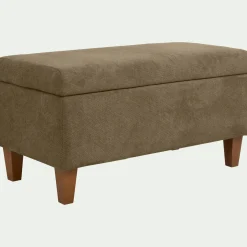 Pouf en tissu avec coffre - vert cèdre