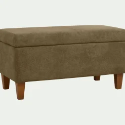 Pouf en tissu avec coffre - vert cèdre