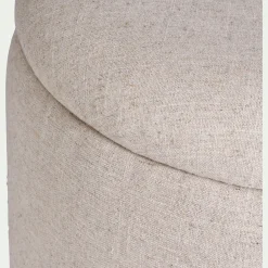 Pouf en tissu avec coffre de rangement - beige roucas H43cm