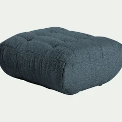 Pouf en tissu bouclette - bleu