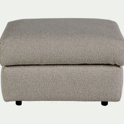 Pouf en tissu bouclette - gris clair