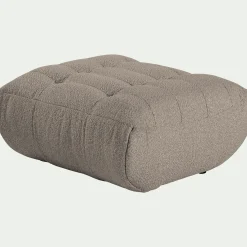 Pouf en tissu bouclette - gris clair
