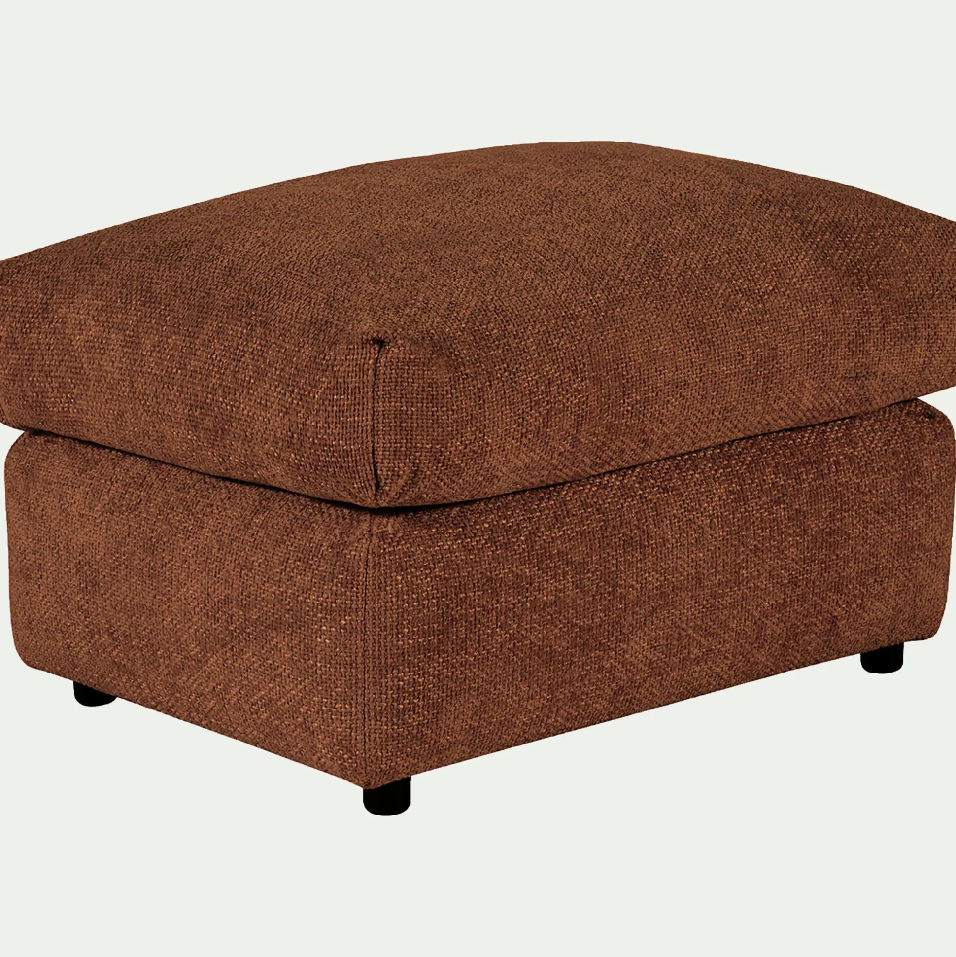 Pouf en tissu chenille - brun rustrel