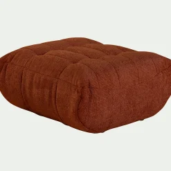 Pouf en tissu chenille - brun rustrel
