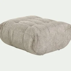 Pouf en tissu chenille - beige roucas