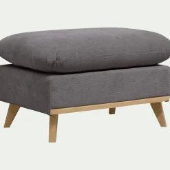 Pouf en tissu crown - gris restanque