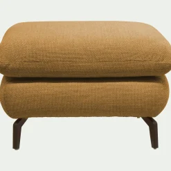 Pouf en tissu doux tramé - bronze