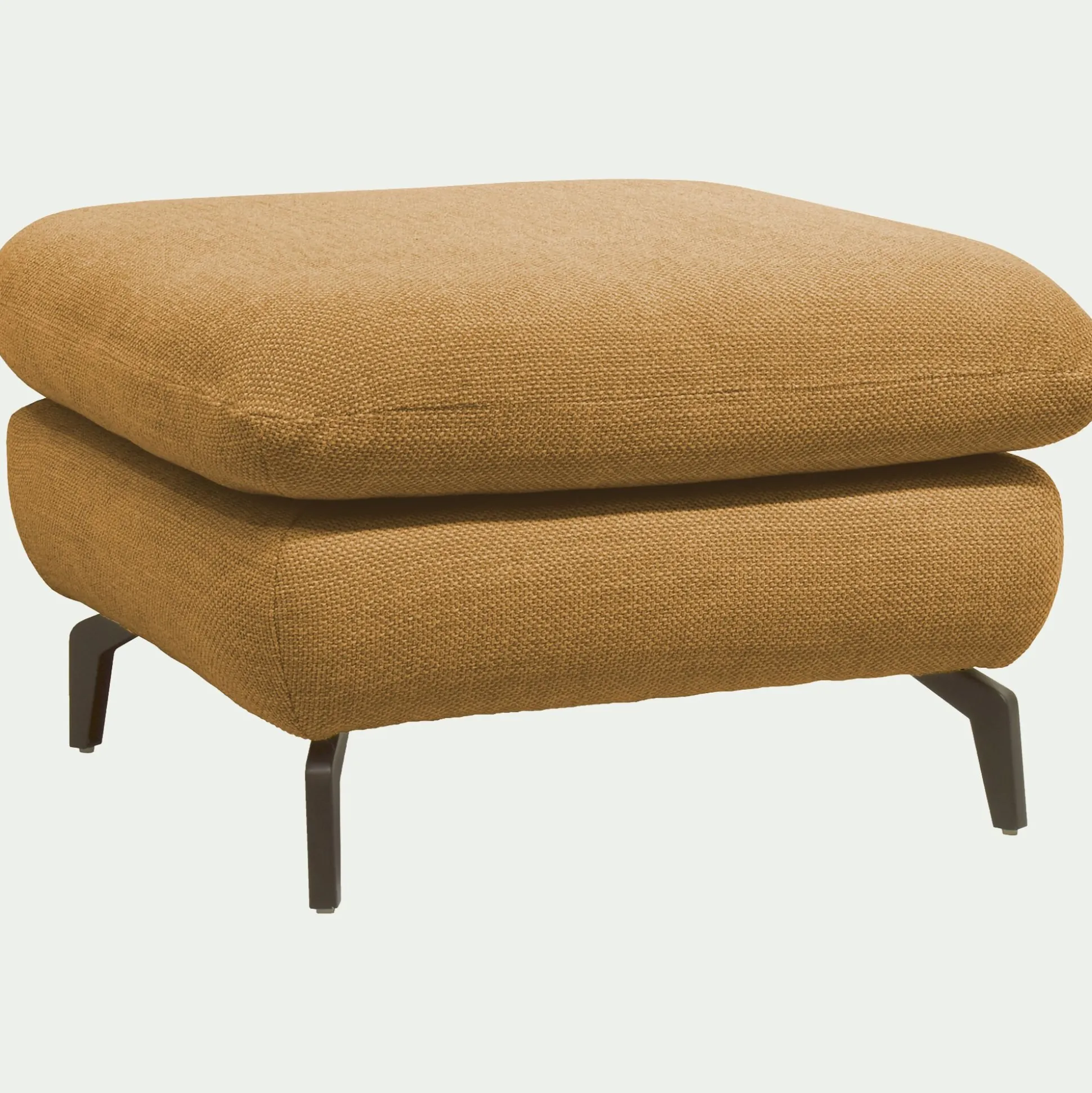 Pouf en tissu doux tramé - bronze