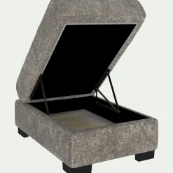 Pouf en tissu Genesis avec coffre - beige alpilles